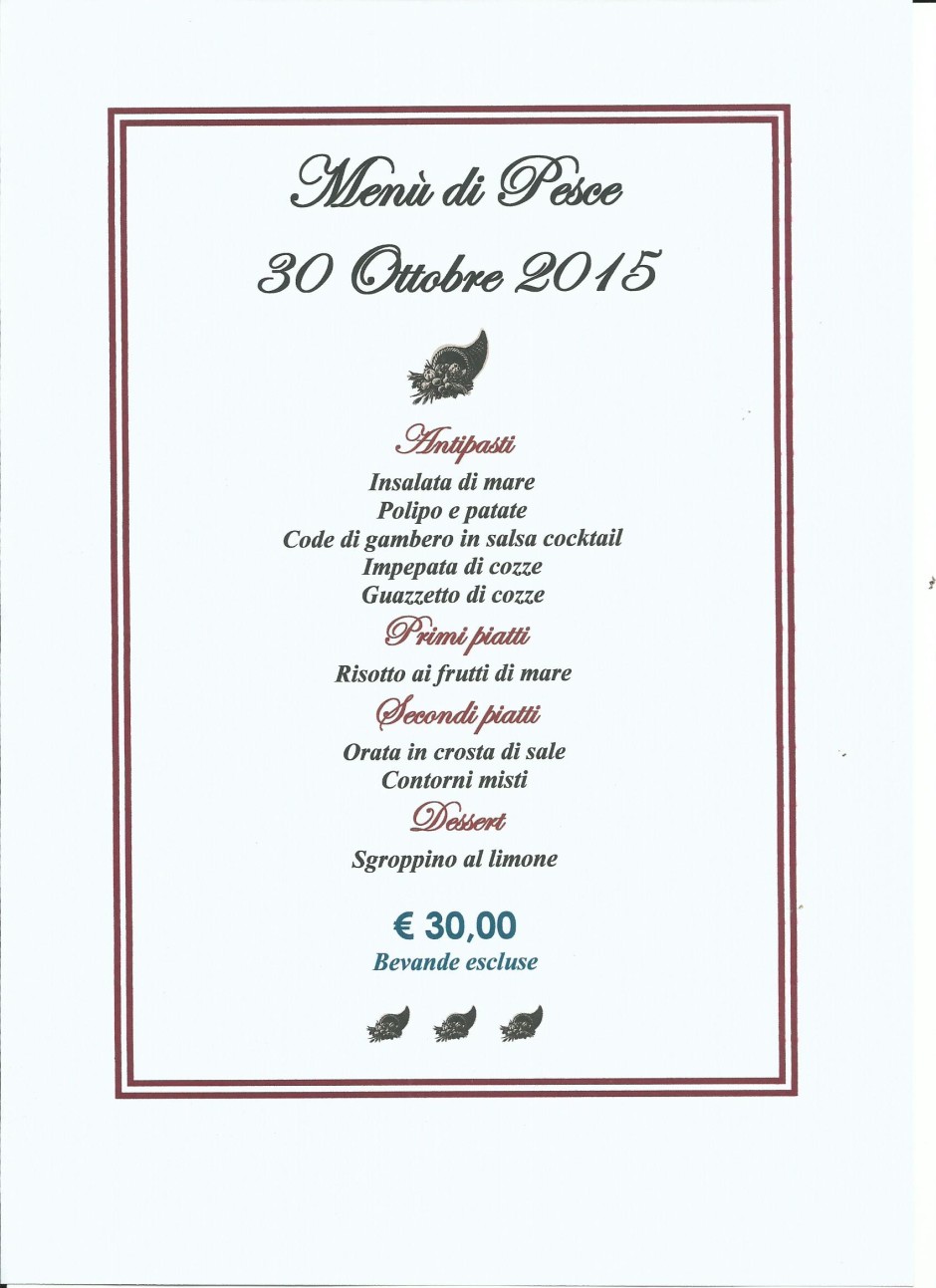 menù di pesce